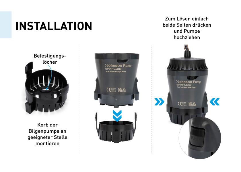 Lensepumpe Aqua Void automatisk 500 GPH 12V 38 l/min 3/4" - Johnson Pump
