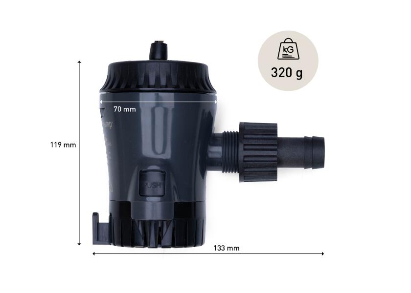 Lensepumpe Aqua Void automatisk 500 GPH 12V 38 l/min 3/4" - Johnson Pump