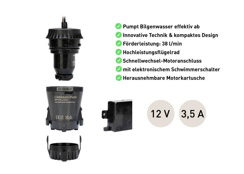 Lensepumpe Aqua Void Ultima Combo 12V 38 l/min 3/4" - Johnson Pump