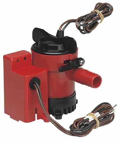 Lensepumpe L 450 DUO 12V 2700 l/t med flottørbryter sett forfra