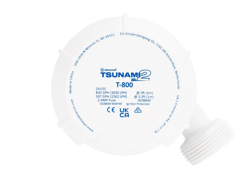 Lensepumpe TSUNAMI Mk2 800 24V 42 l/min med tilkoblinger