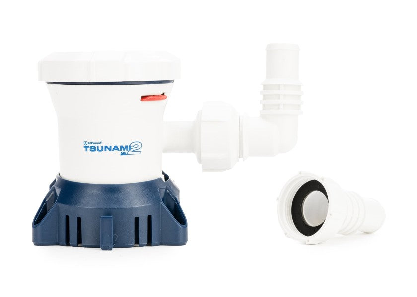 Montert Lensepumpe TSUNAMI Mk2 800 24V 42 l/min i båt
