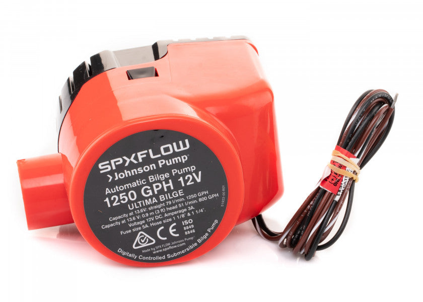 Lensepumpe Ultima 1250GPH 12 V 79 l/min med integrert bryter bakside