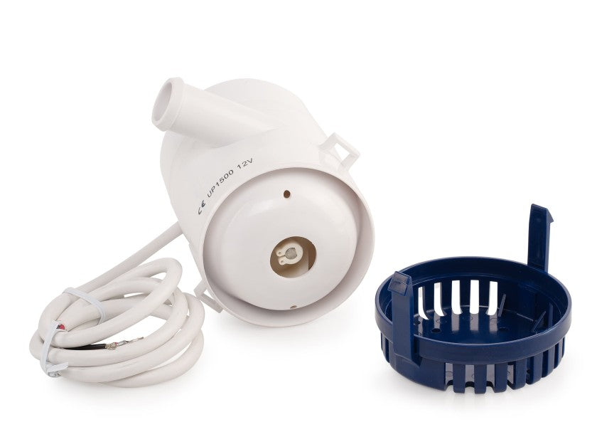 Lensepumpe UP1500 12V 95 l/min slangetilkobling bakside