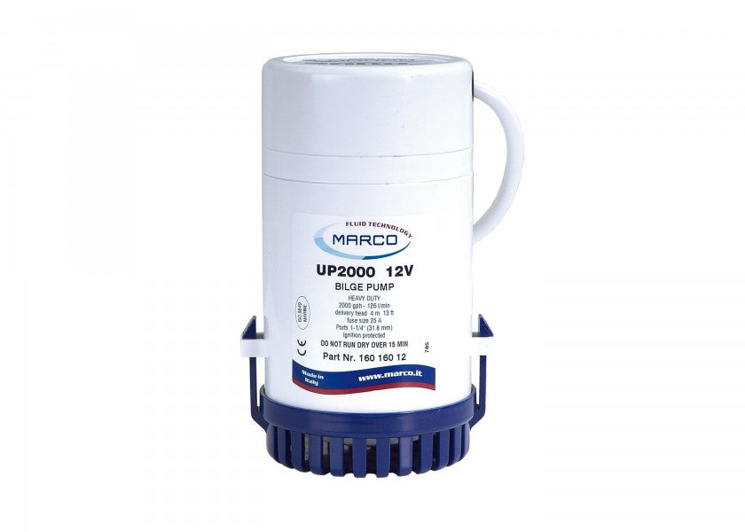 Lensepumpe UP2000 12V 126 l min slangetilkobling front