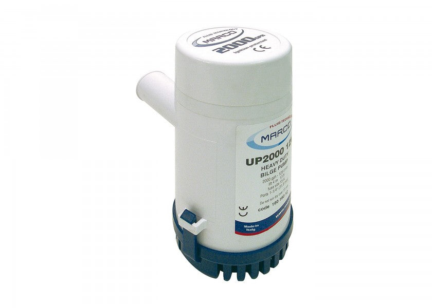 Lensepumpe UP2000 24V 126 l min slangetilkobling 1 1 4 bakside