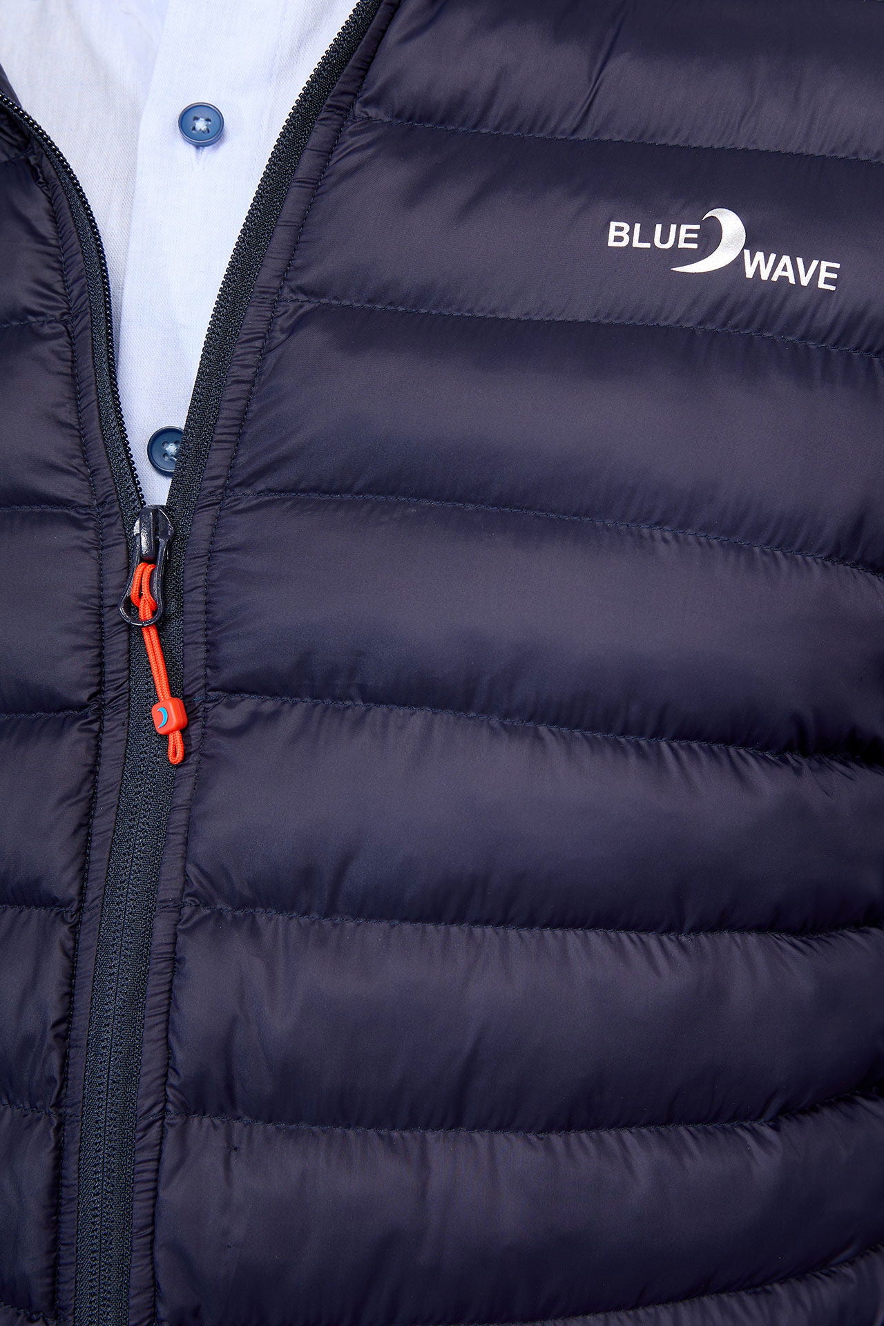 Lettvattert jakke vindtett med stående krage Blue Wave med høy krage