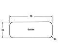 Lewmar Standard vindu fast 191 x 367 mm elfenben forfra