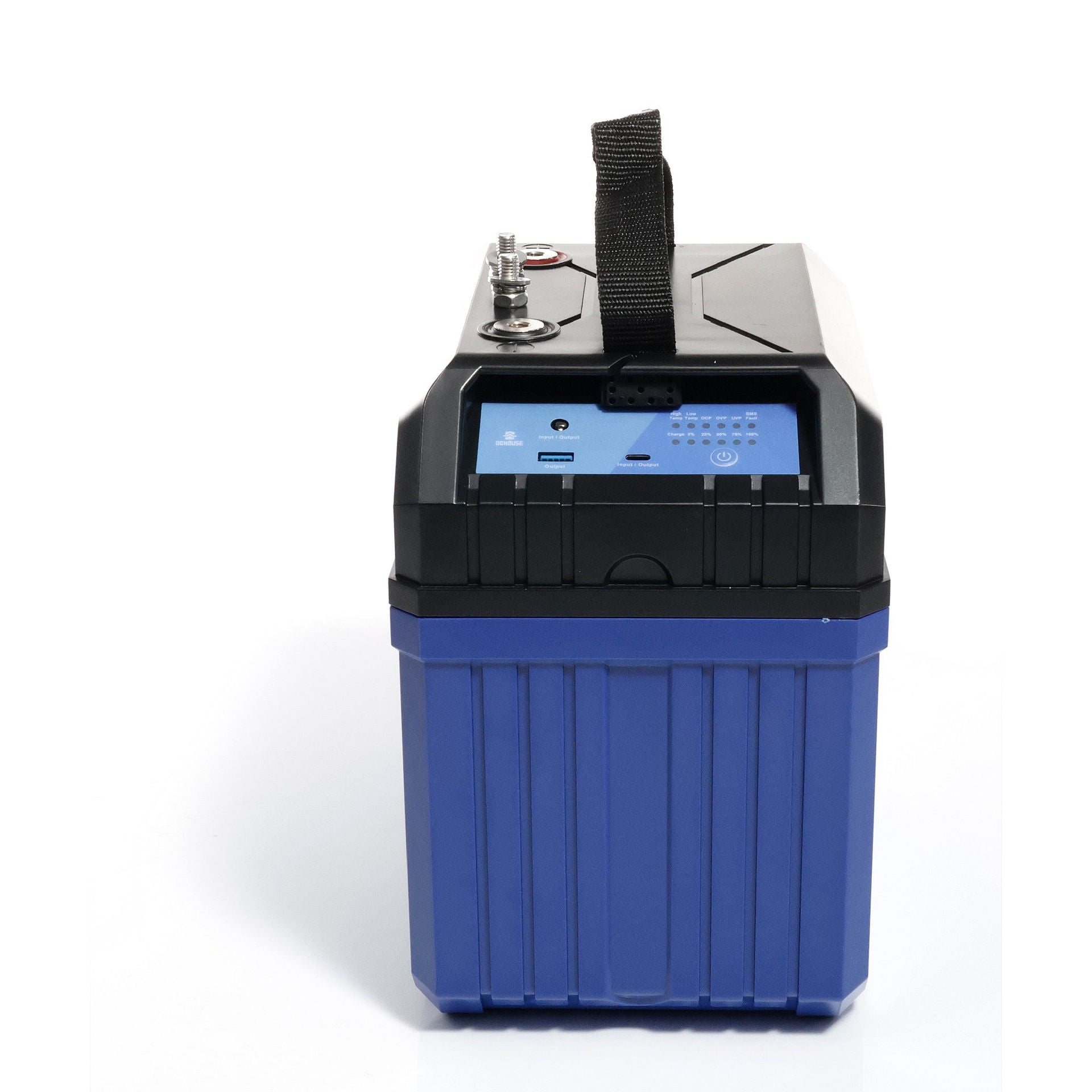 Detalj av LiFePO4 batteri 12V 100Ah med Bluetooth