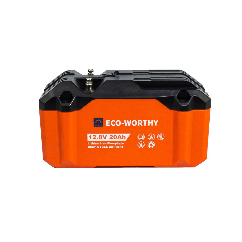 Litium LiFePO4 batteri 12V 20 Ah 256 wattimer 2,2 kg - Eco Worthy forfra