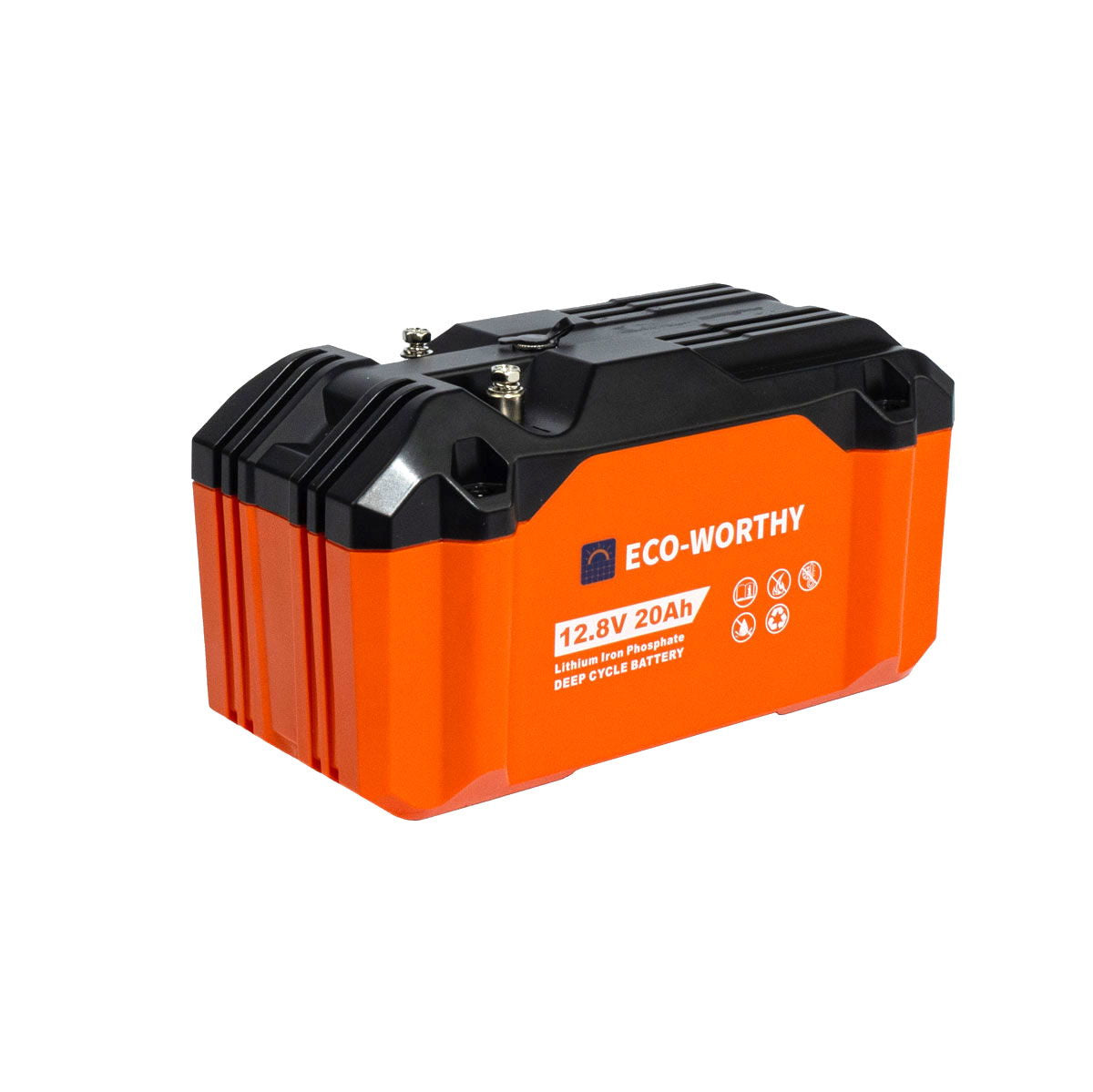 Litium LiFePO4 batteri 12V 20 Ah 256 wattimer 2,2 kg - Eco Worthy bakside