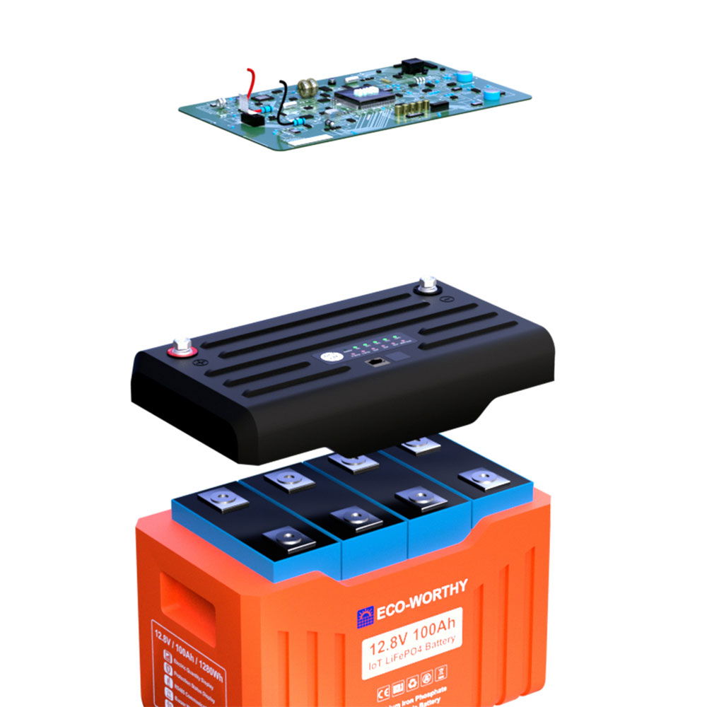 LiFePO4 litiumbatteri 12V 100 Ah 1,28 kWh 10,6 kg - Eco Worthy app
