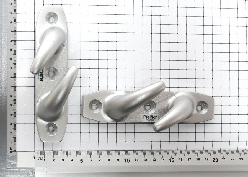 Lippklampe aluminium sølv eloksert for tau 6-14 mm par bakside