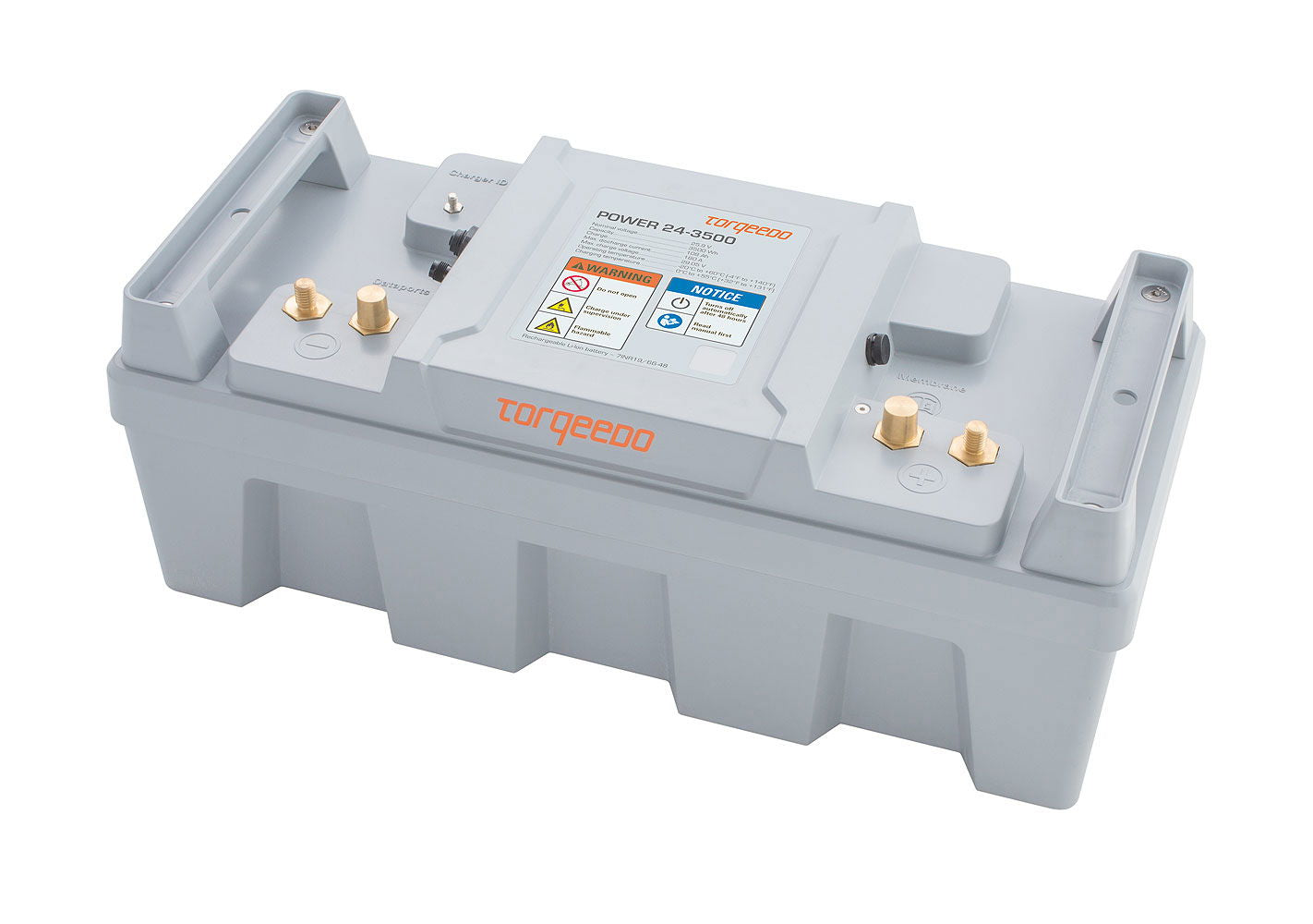 Litium høyytelsebatteri 24V 3500 Wh IP67 25,3 kg forfra