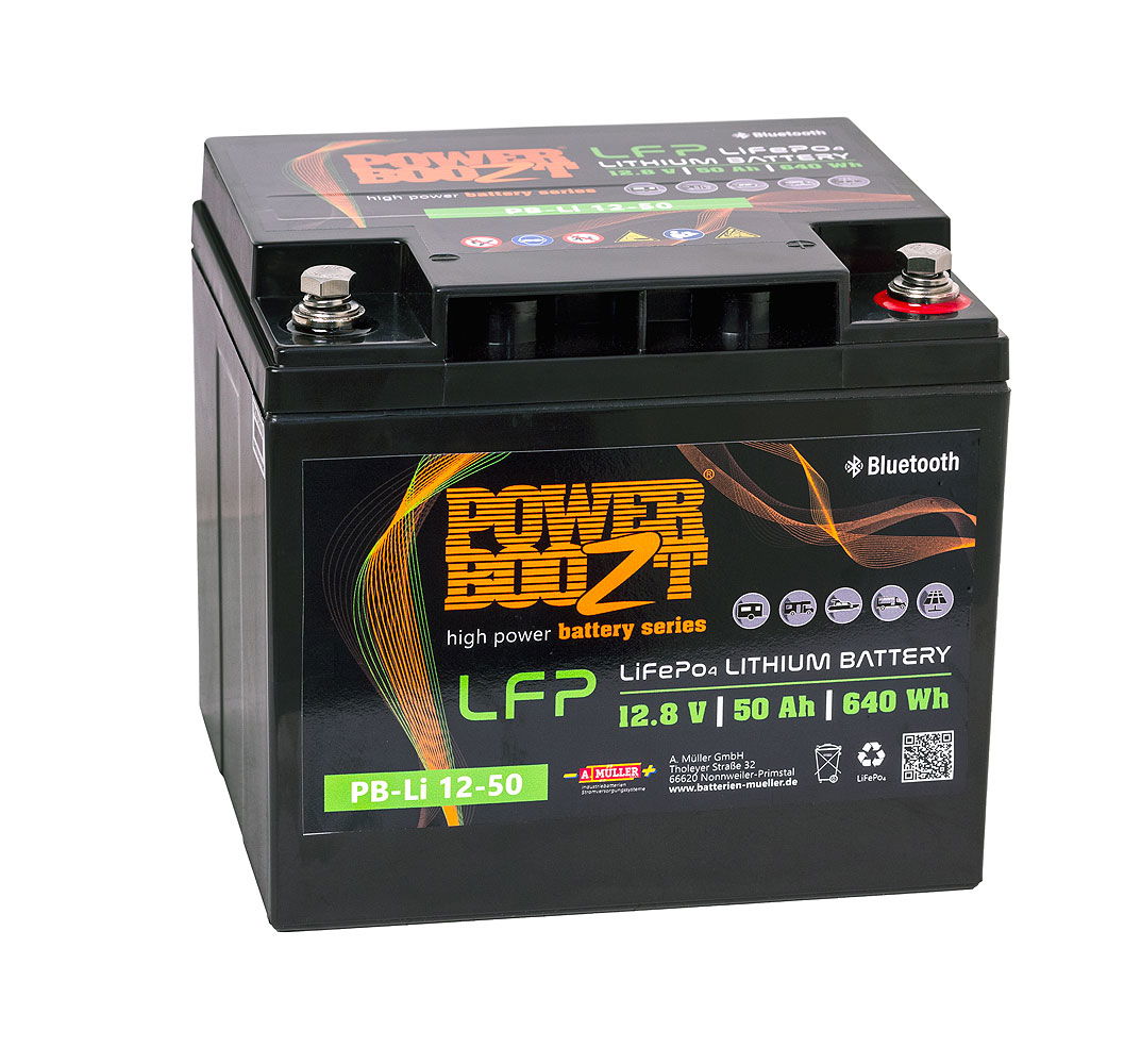 Litiumbatteri LiFePO4 12,8V 48 Ah 614 Wh 7,5 kg med BMS for båt