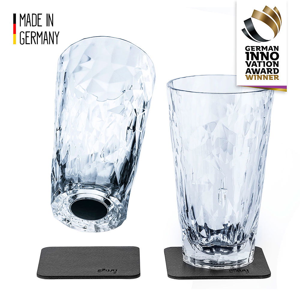 Longdrinkglass med magnet 300 ml 2-pack Silwy forfra