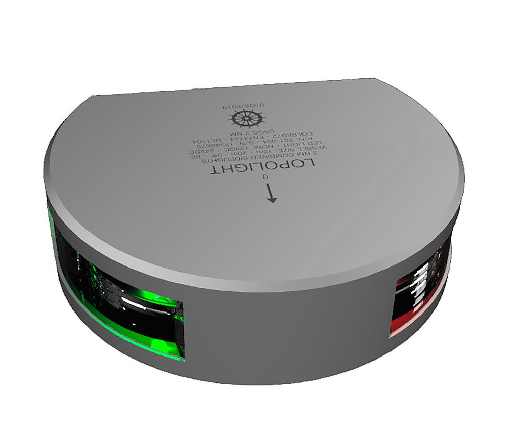 Lopolight LED sidelanterne bicolor aluminium sett forfra