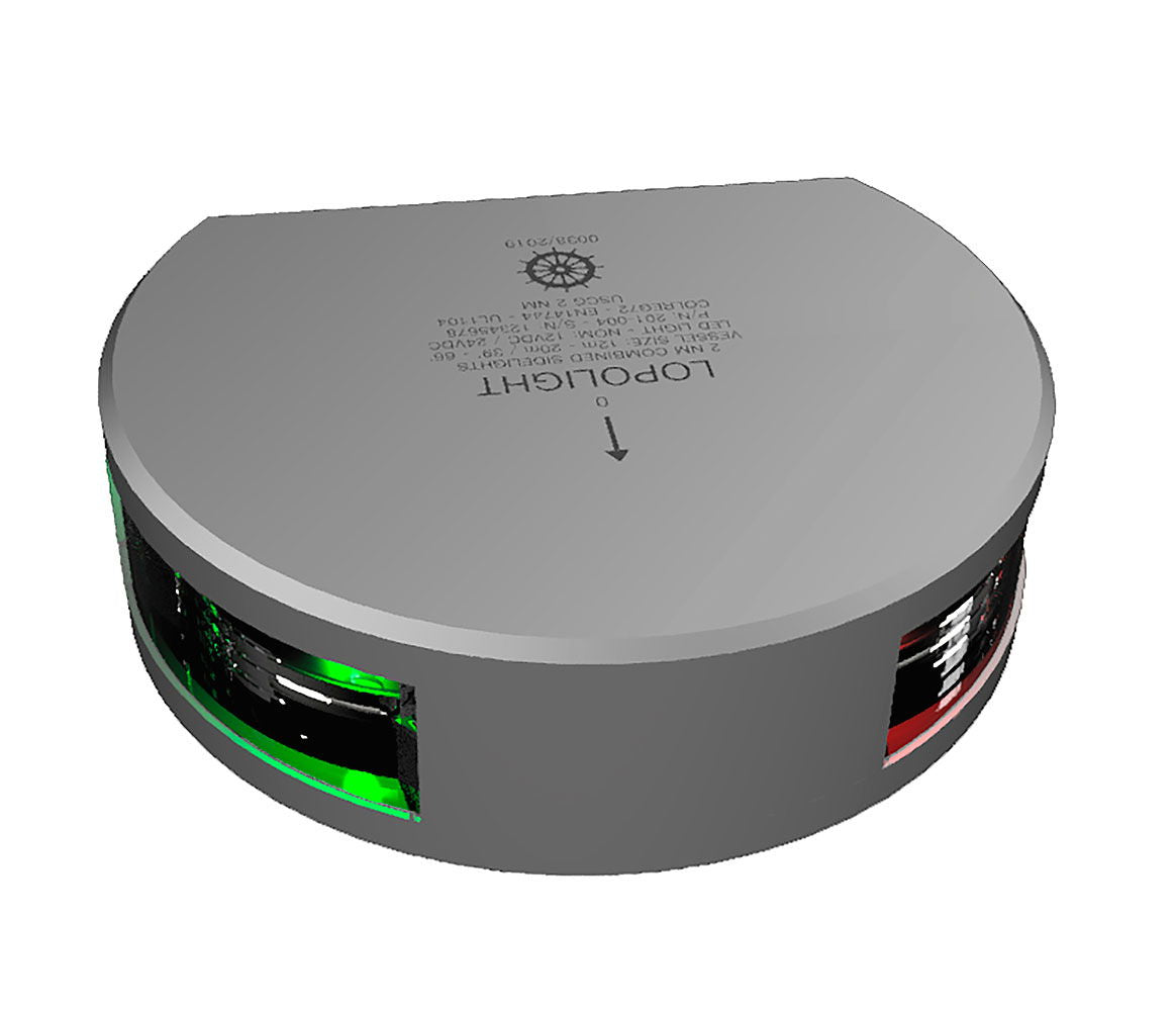 Lopolight LED sidelanterne bicolor aluminium sett forfra