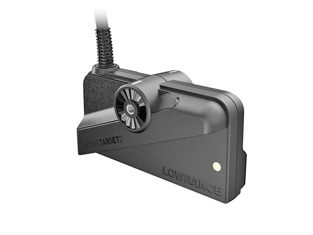 Detalj av Lowrance Active Target 2 sonarsystem sett med boks