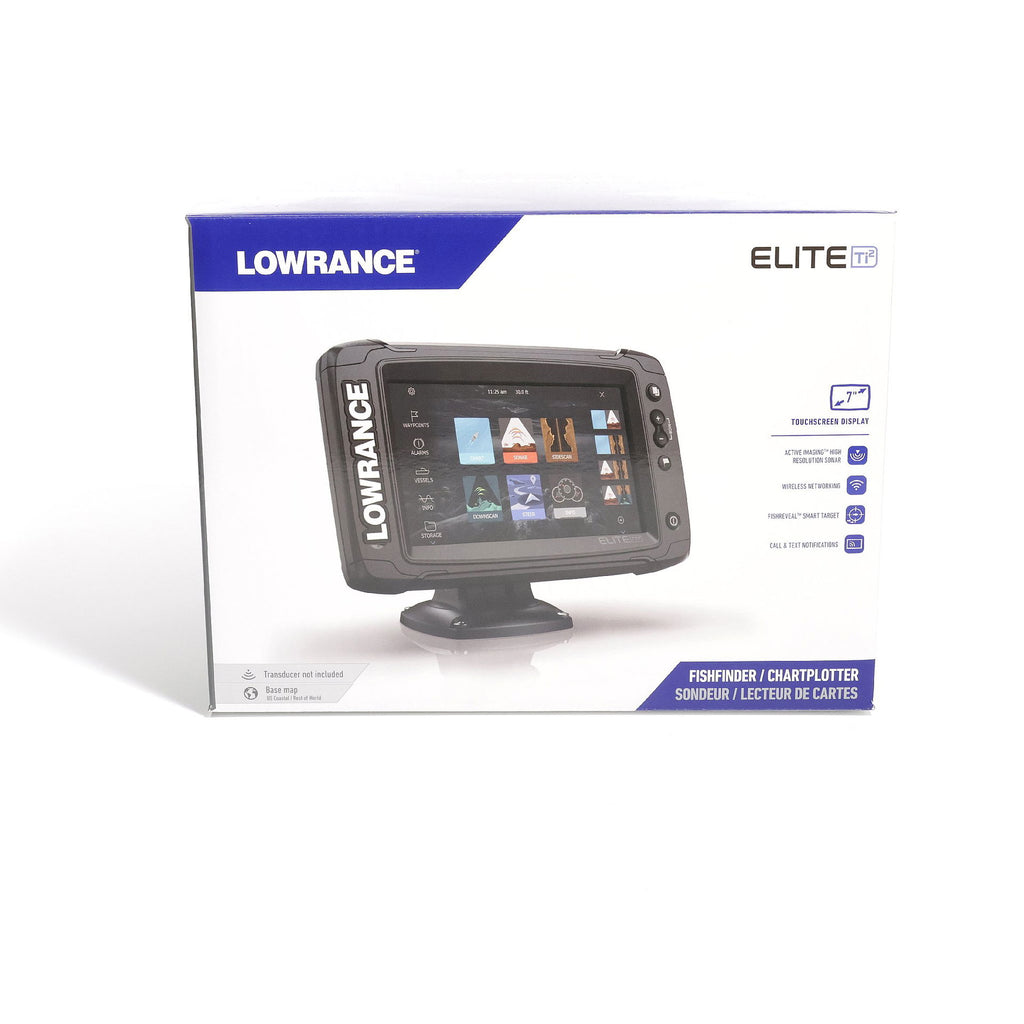 Oversikt av Lowrance Elite-7 Ti² ekkolodd og kartplotter og tilbehør
