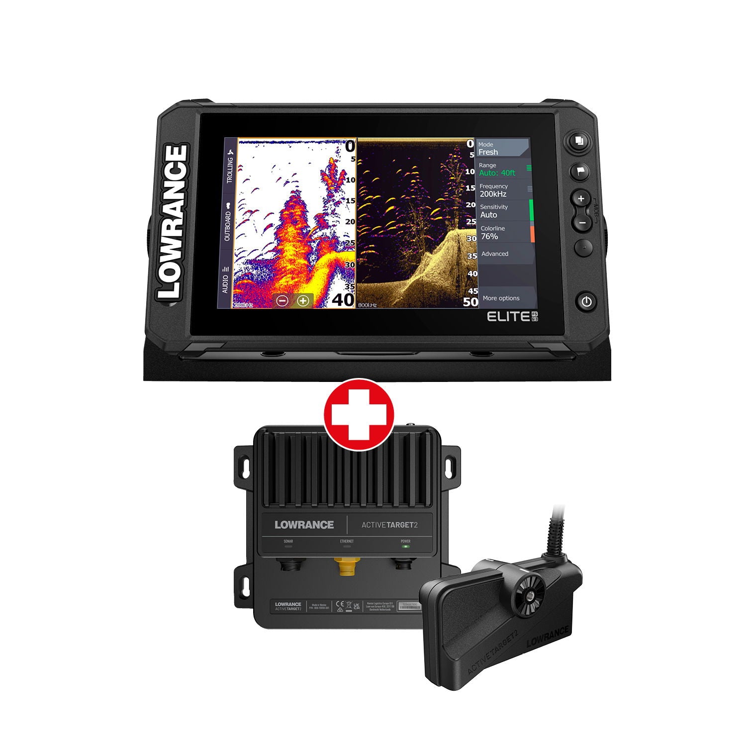 Lowrance sett Elite FS 7 kartplotter 7 foran