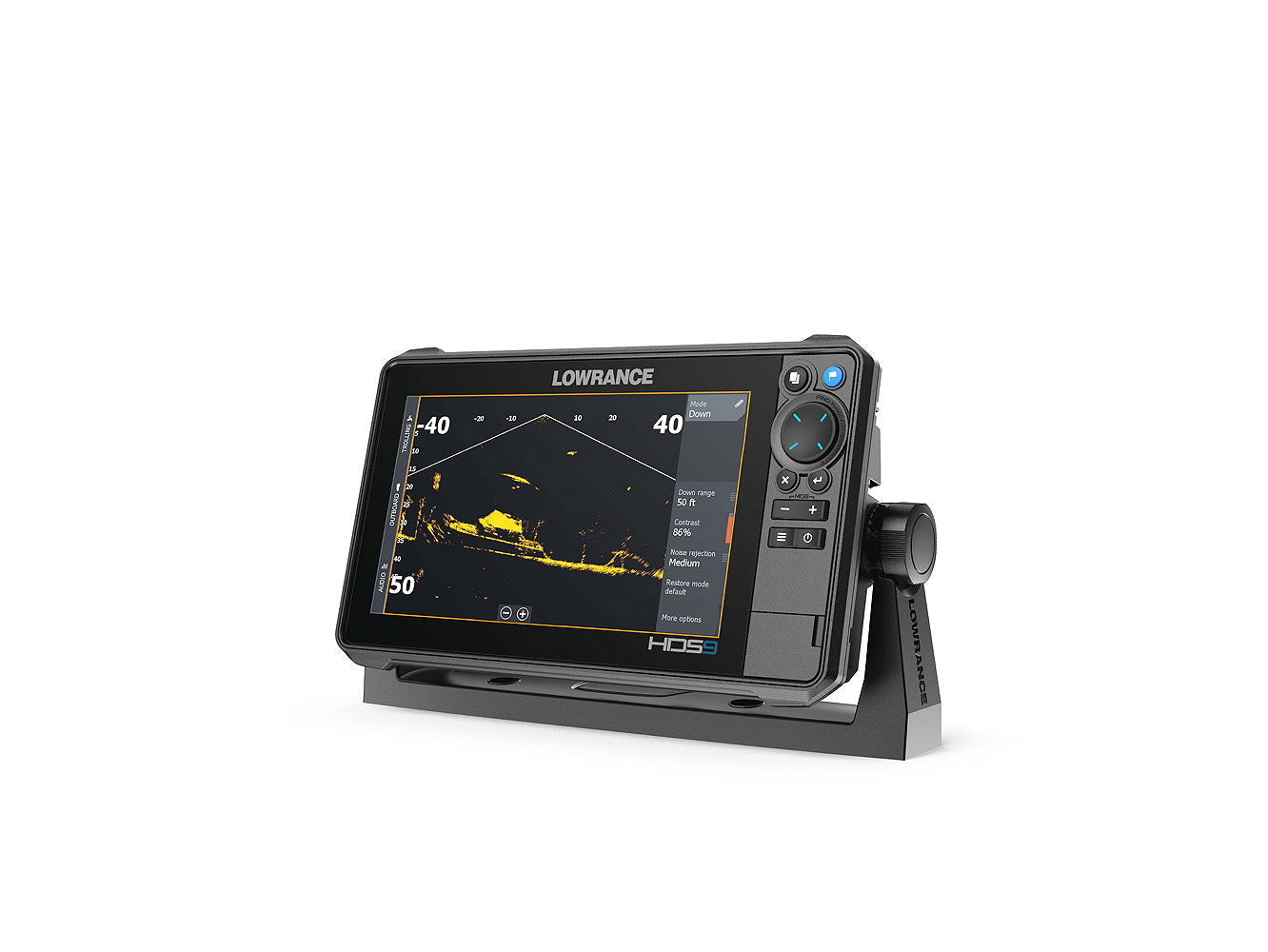 Detalj av Lowrance HDS-9 Pro kartplotter 9" Active Imaging HD skjerm