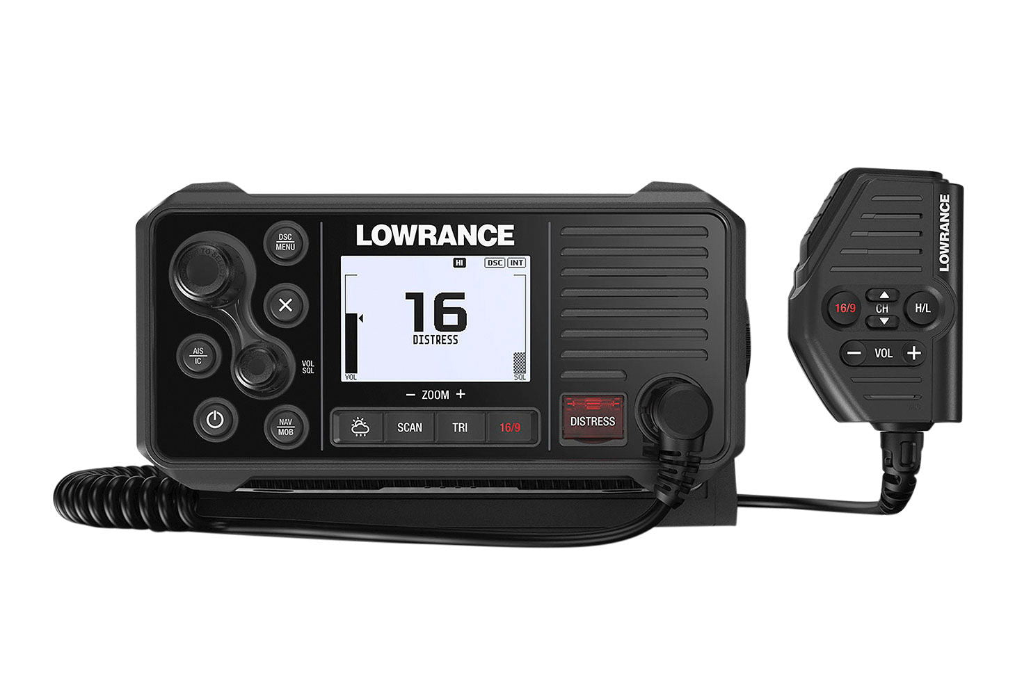 Lowrance Link-9 stasjonær VHF med GPS og AIS-mottaker forfra