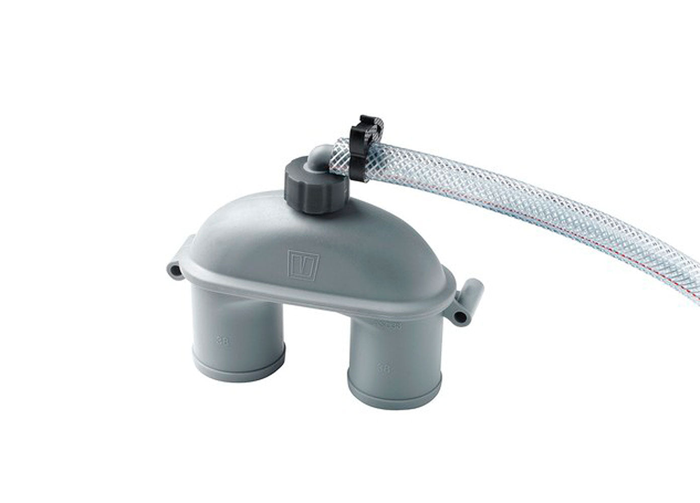 Lufteventil med slange 38 mm plast for eksossystem forfra