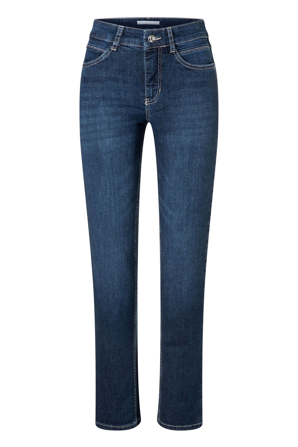 Sideprofil av MAC Angela stretchjeans dame 5 lommers slim fit