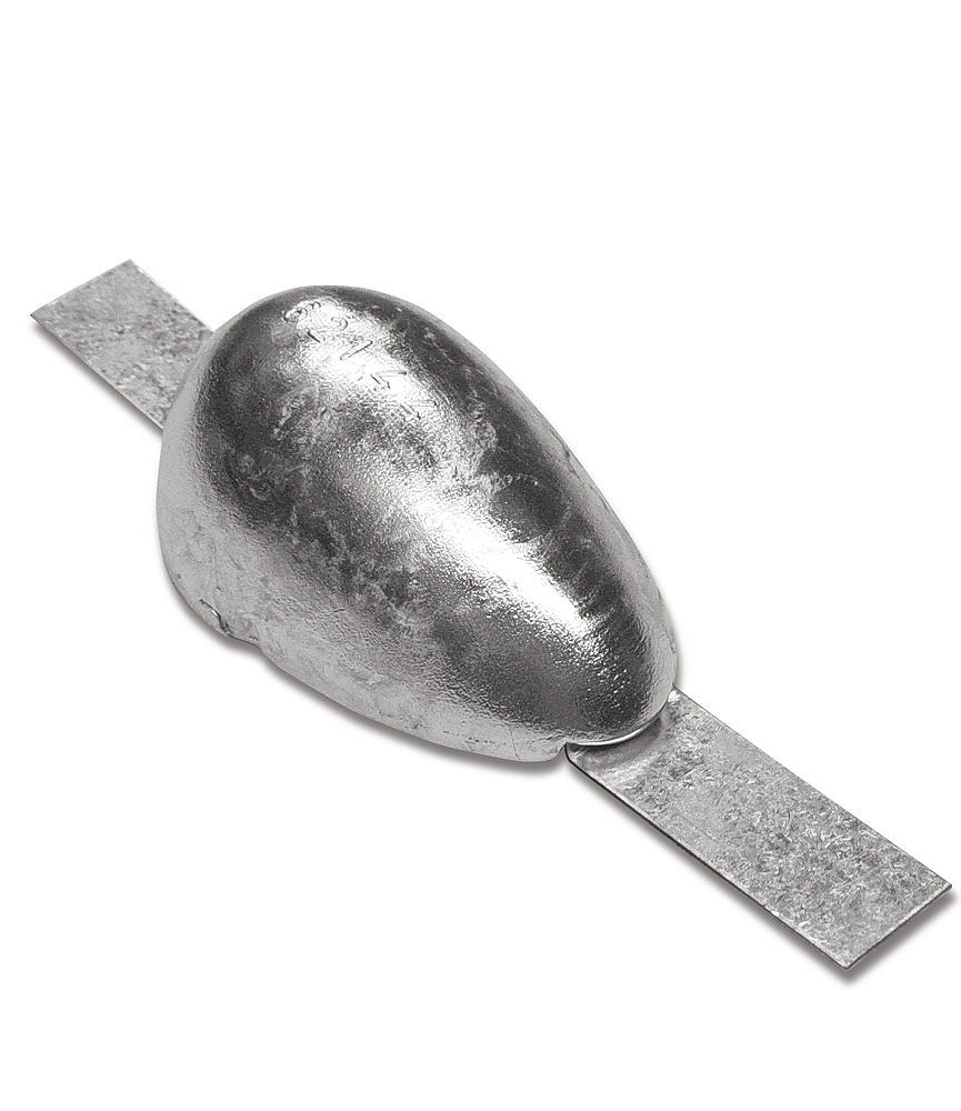 Magnesium skroganode oval 165 x 80 x 40 mm forfra