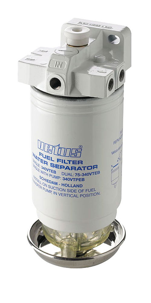 Manuell avluftningspumpe med filter 10 mm slange 1,45 kg - Vetus forfra