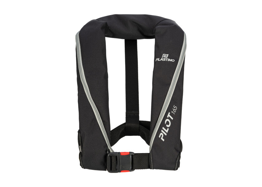 Manuell redningsvest PILOT 165 svart 165 N ISO 12402-3 forfra