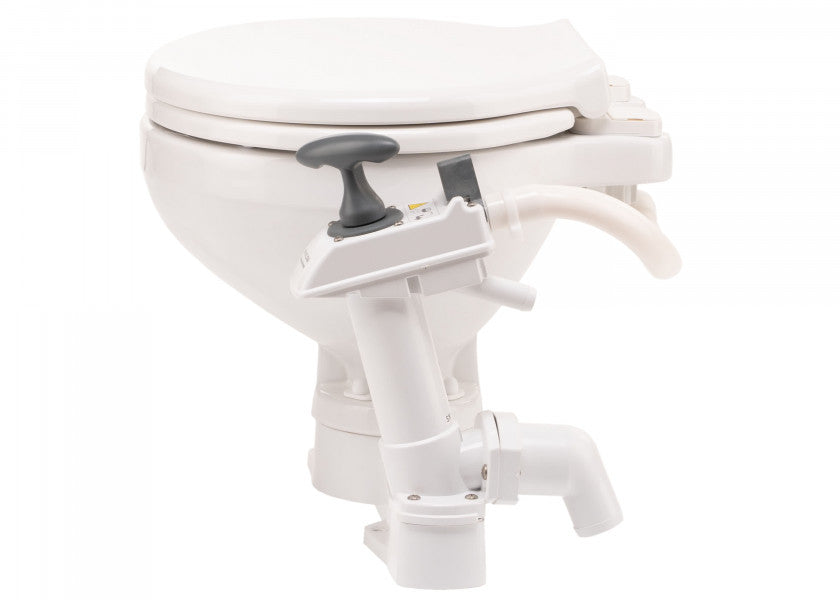Manuelt toalett AquaT kompakt med soft close-lokk - Johnson Pump detalj