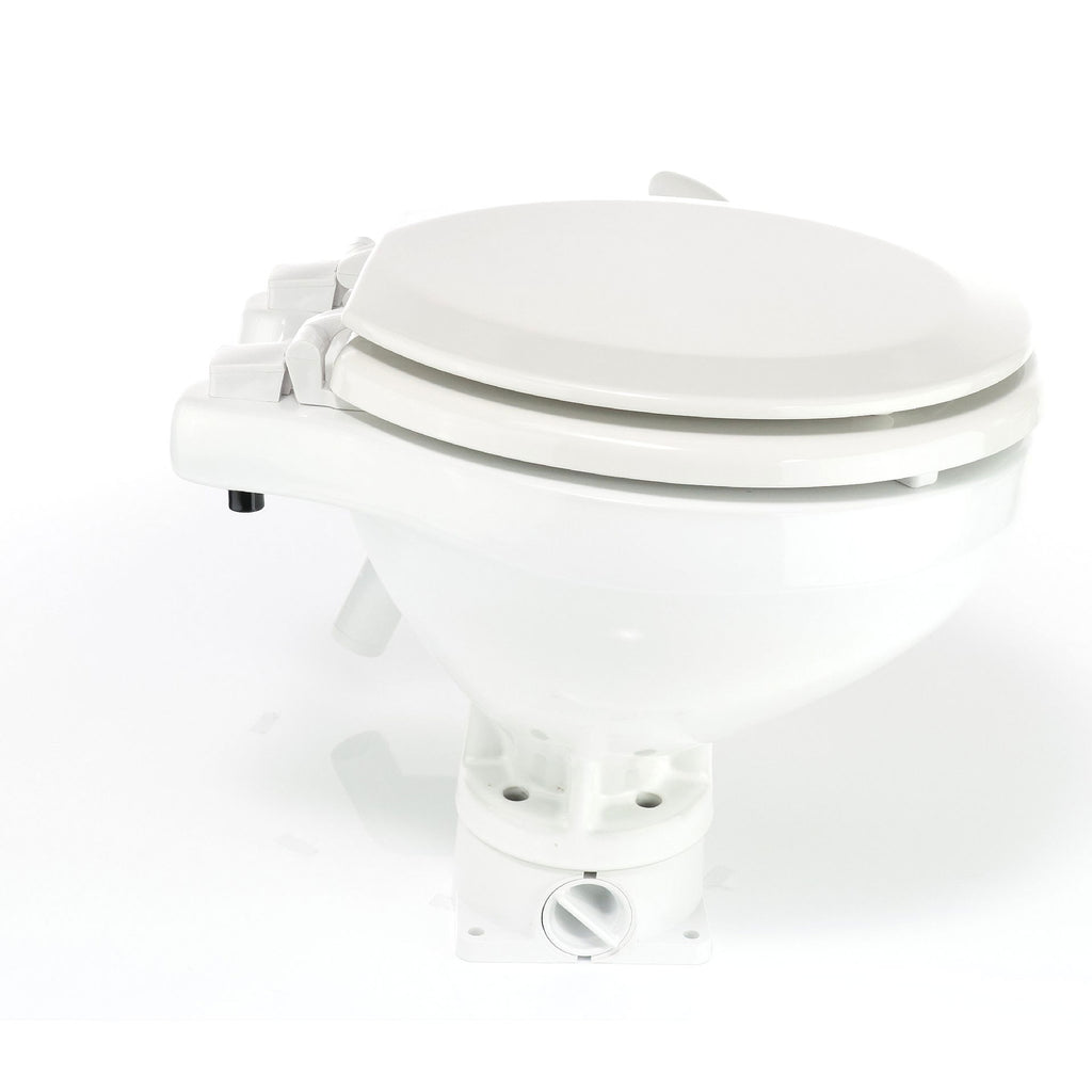Manuelt toalett porselen med lakkert tresete 45x41x34 cm pumpe