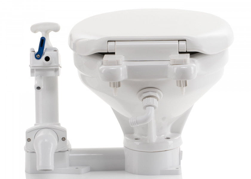 Manuelt toalett SPLASH komfort med soft close-lokk porselen side