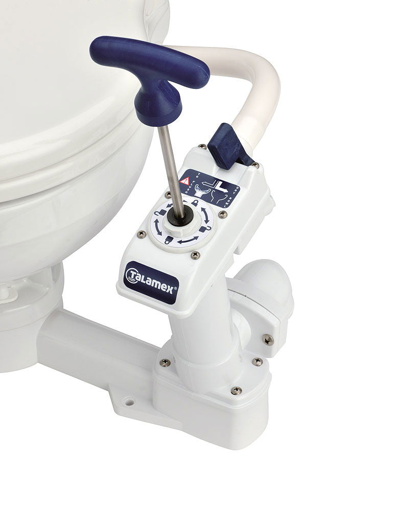 Manuelt toalett turn-2-lock kompakt 28,5x45x42,5 cm 9 kg - Talamex detalj av håndtak