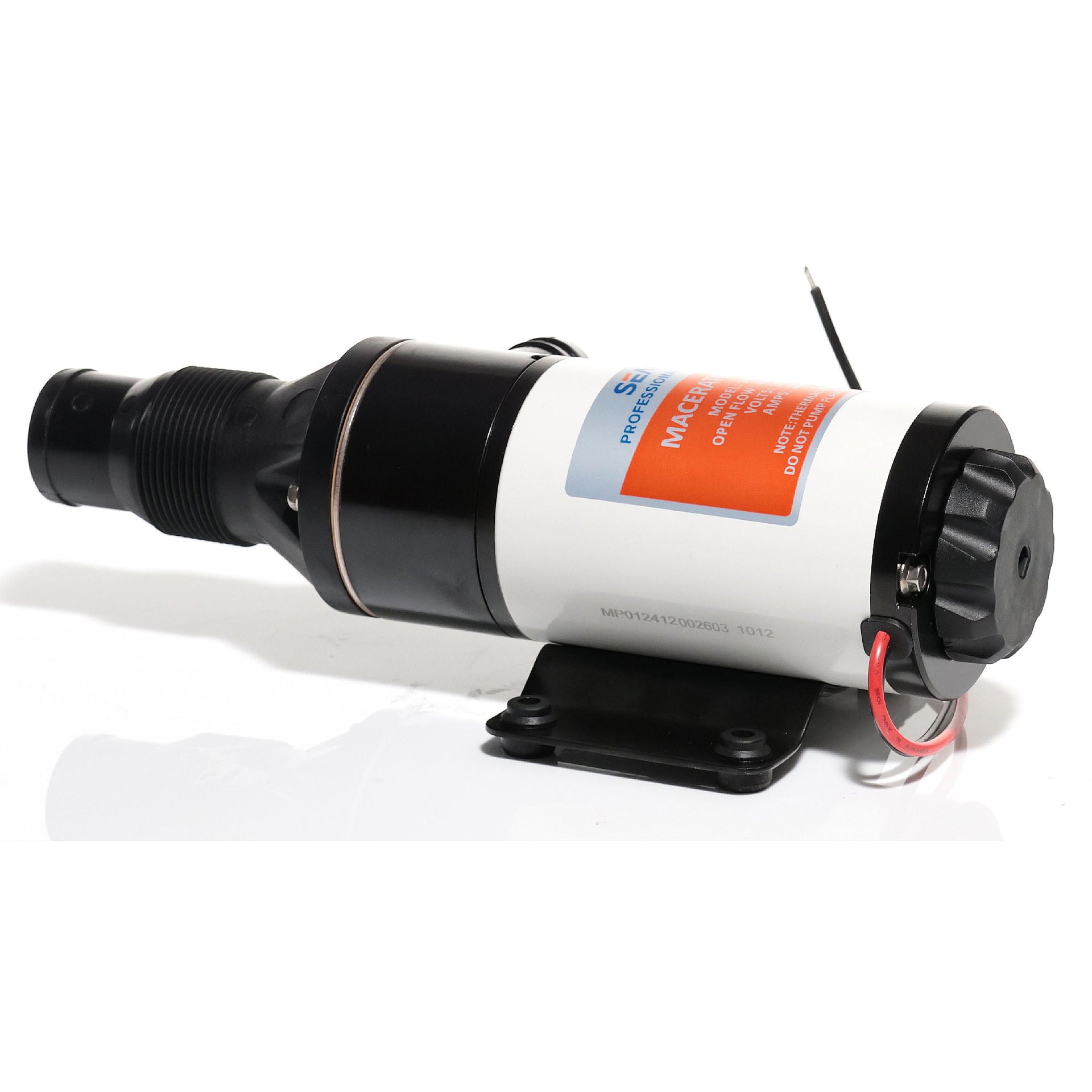 Maseringspumpe 12V 45 l/min 12 A innløp 38 mm montert