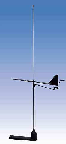 Mastetoppantenne VHF 1 m rustfritt stål med vindviser for båt