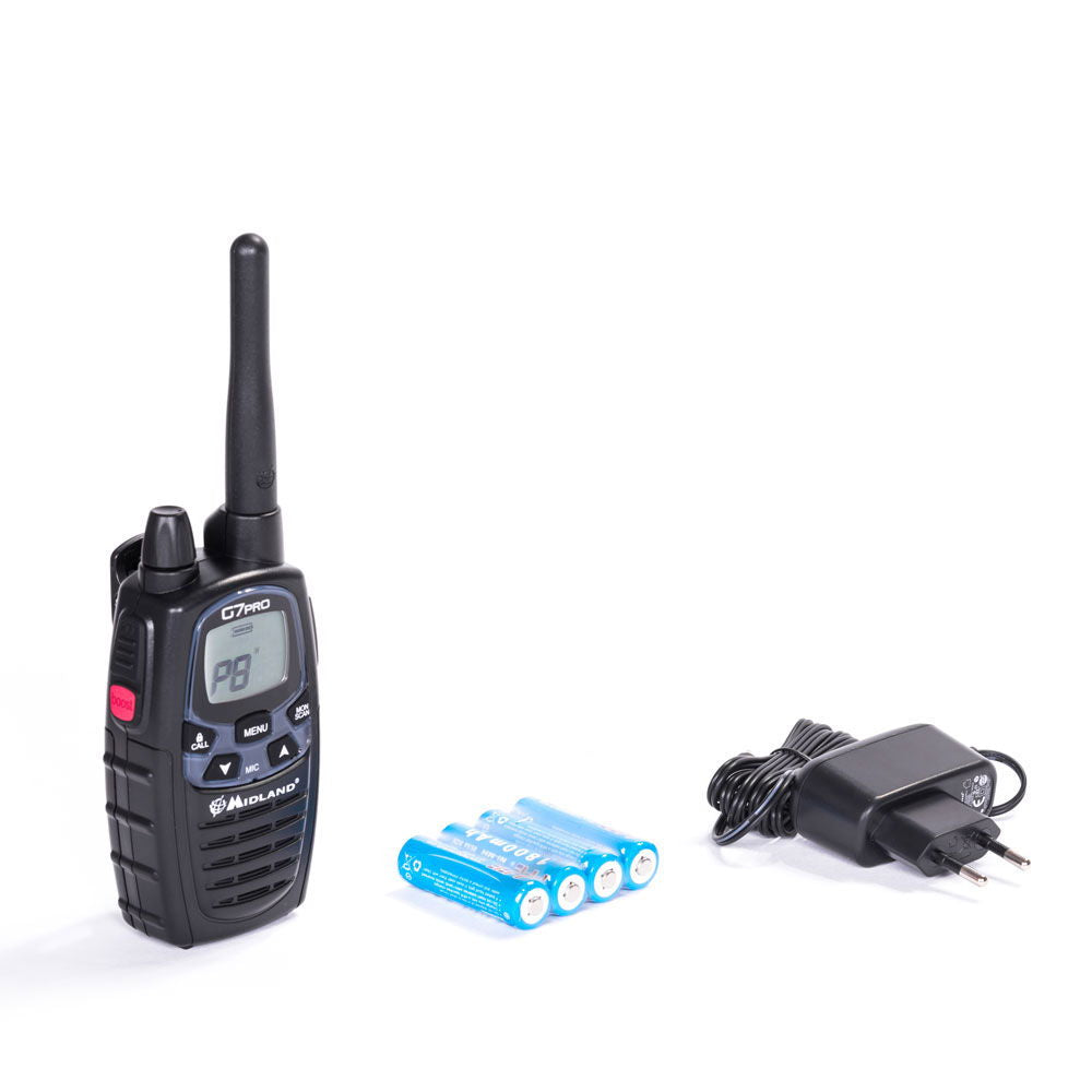 Midland G7 Pro PMR446 LPD radio bakside
