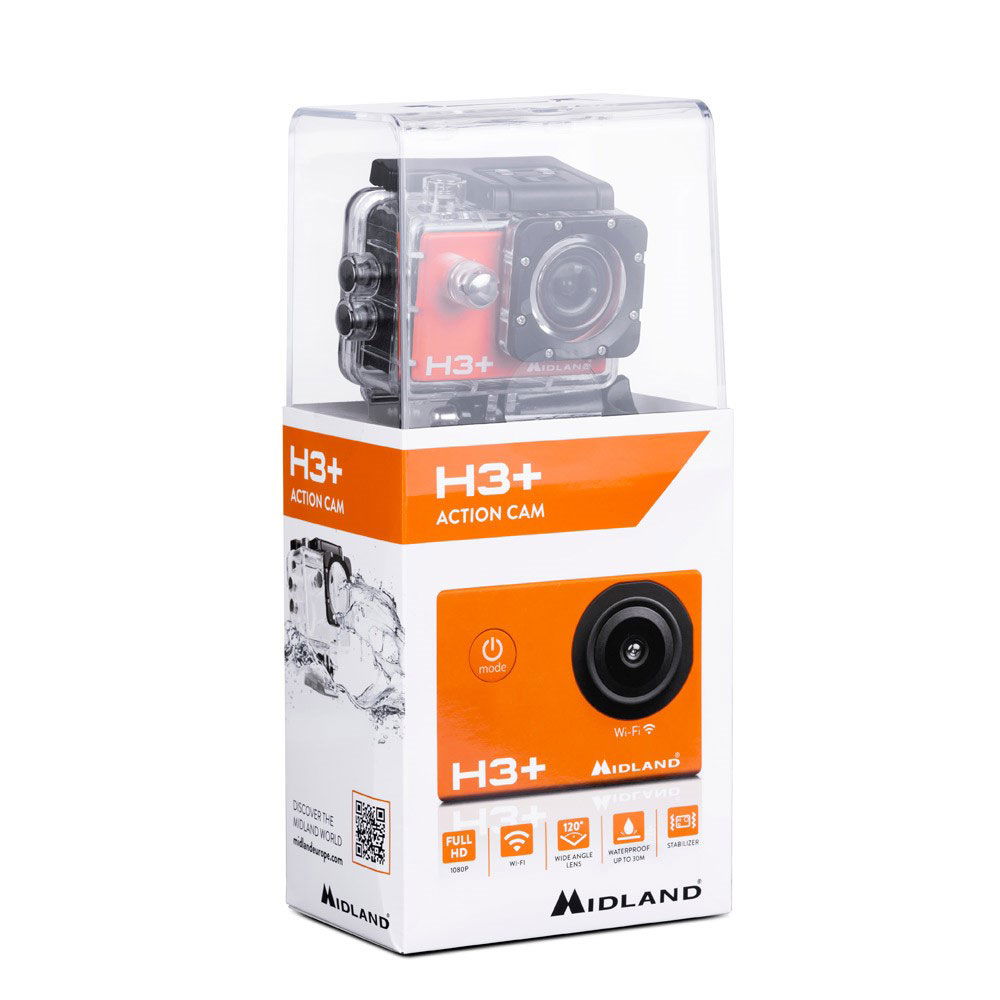 Midland H3+ action cam baksiden med kontrollknapper