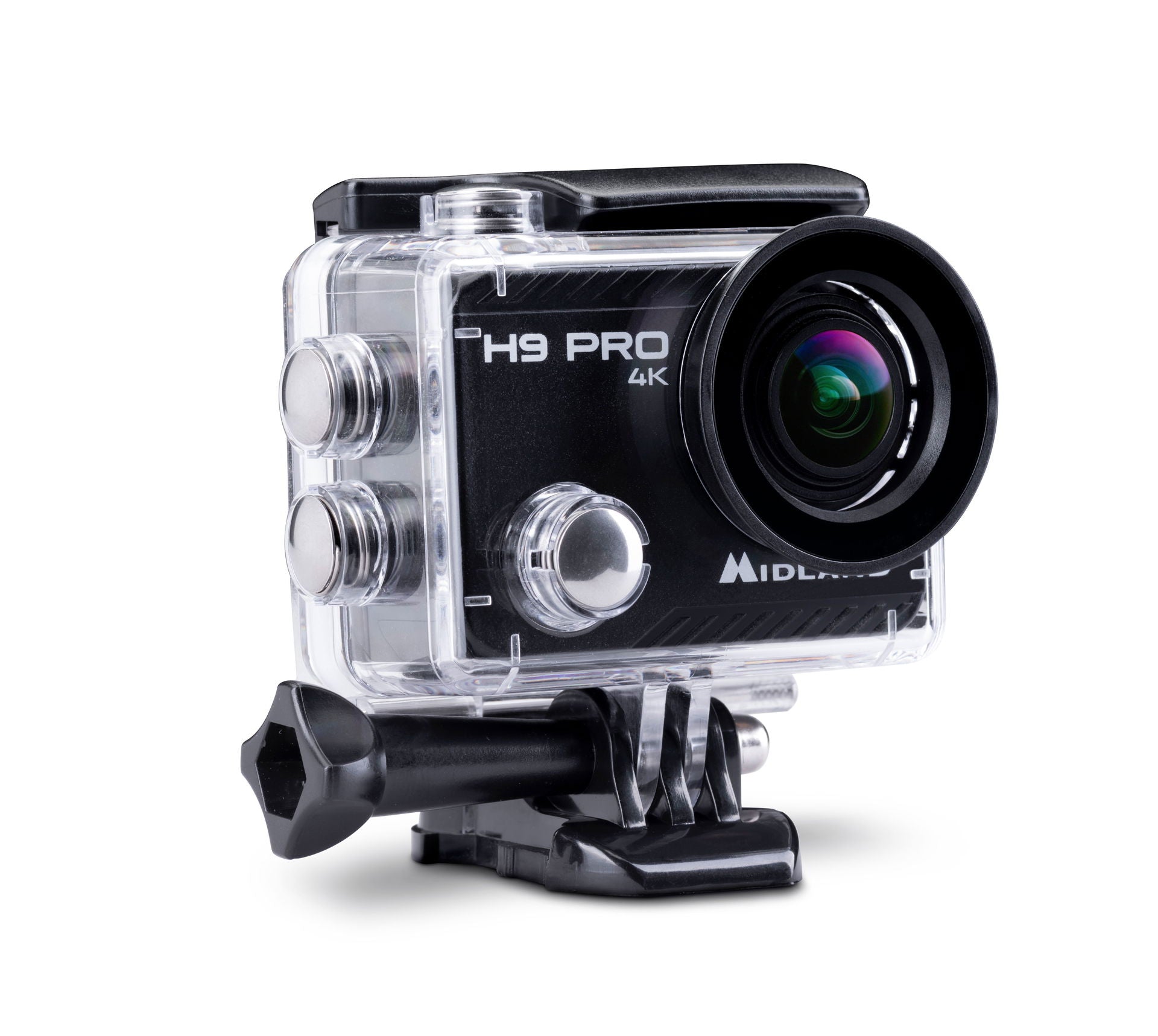 Midland H9 Pro WiFi action cam Ultra HD med bildestabilisator forfra