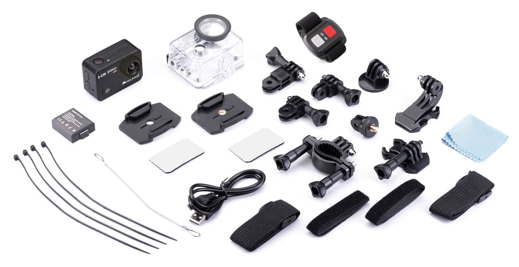Midland H9 Pro WiFi action cam Ultra HD med bildestabilisator med tilbehør