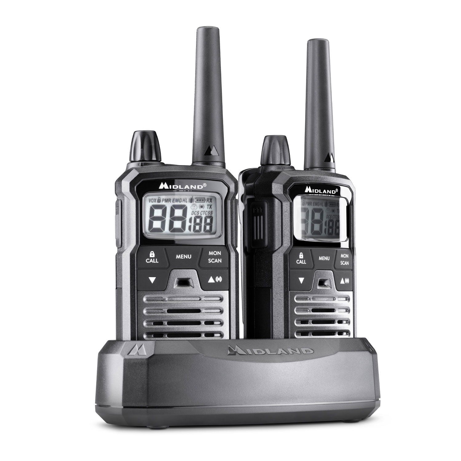 Detalj av Midland XT70 Pro PMR446 radio 2er sett