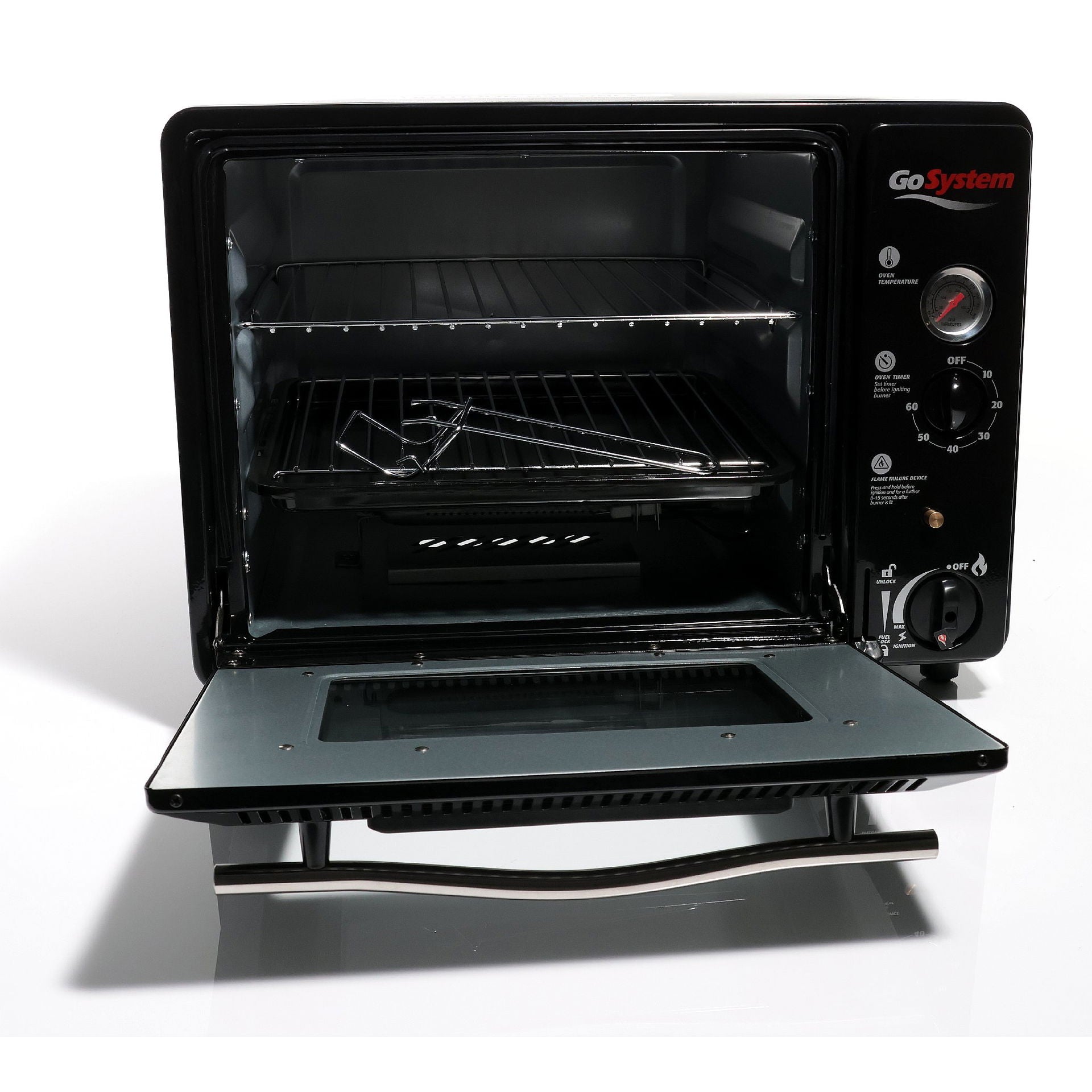 Mini gassovn 1300 W piezotenning 30 liter 280 °C detalj av piezotenning
