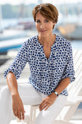Mønstret bluse for dame - ANNA LARSSEN forfra
