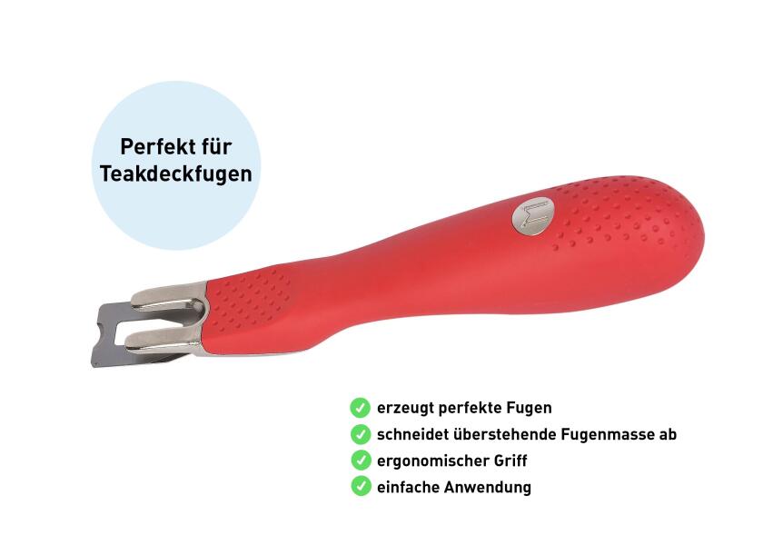 Nærbilde av bladet på MOZART fugekniv for teakkdekk 0,5 mm