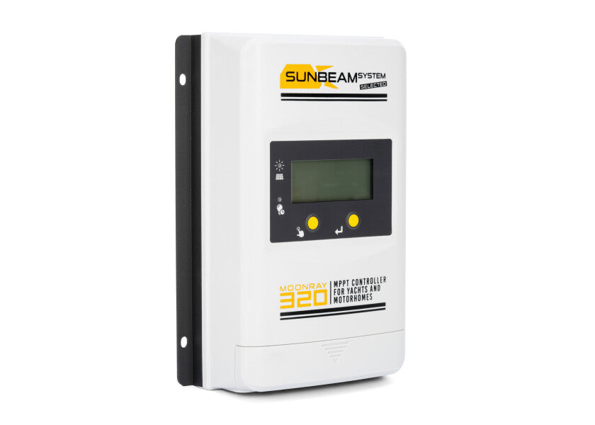 Detalj av MPPT solcelleregulator MoonRay 320