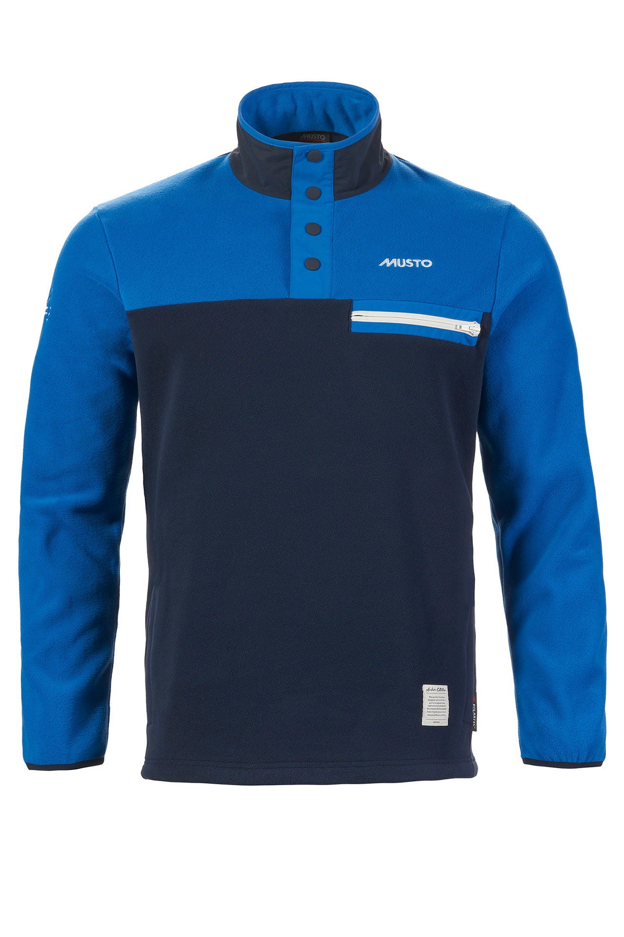 Musto 64 fleece-pullover med høy krage forfra