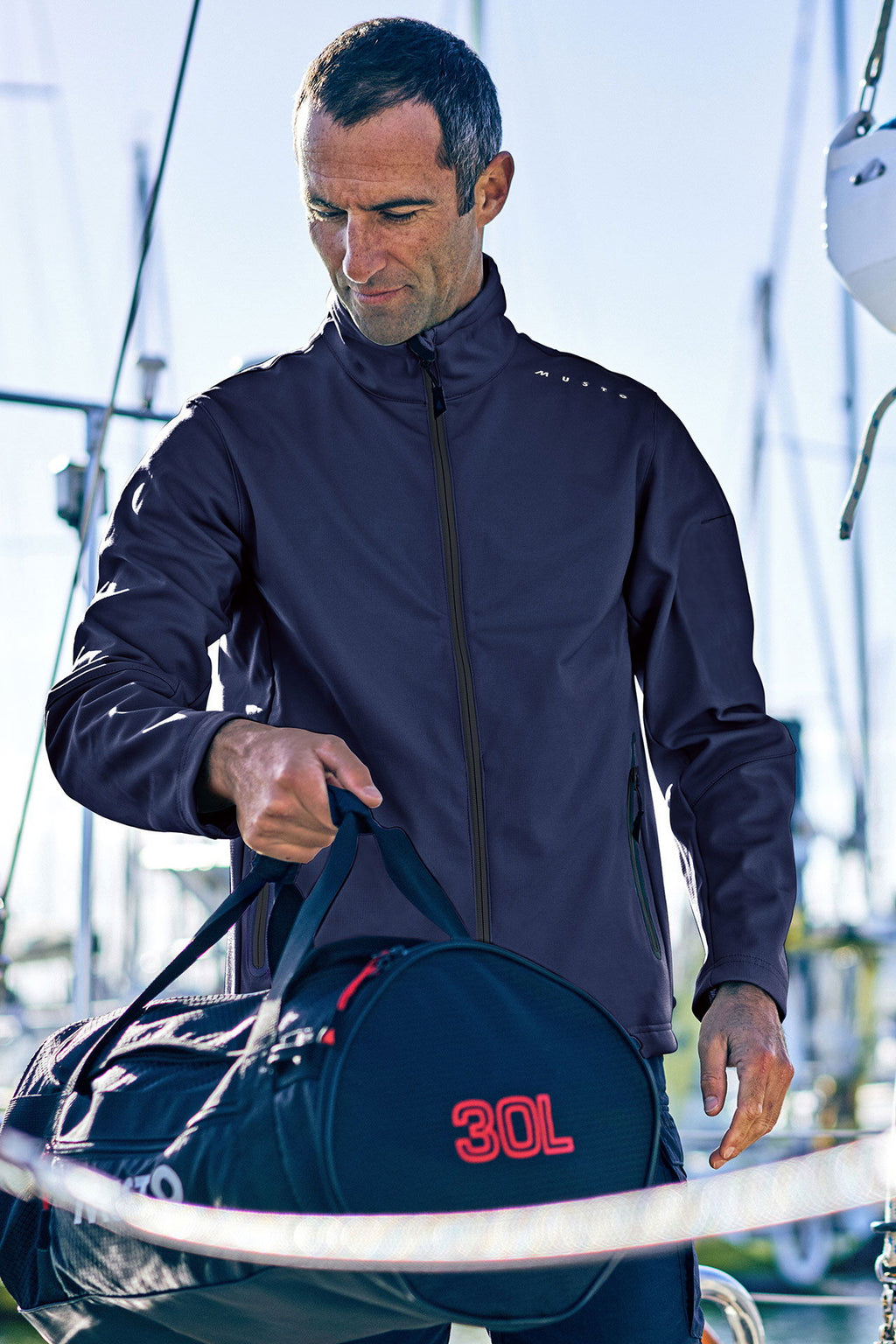 Musto EVO Crew softshelljakke med DWR vannavvisende bakside