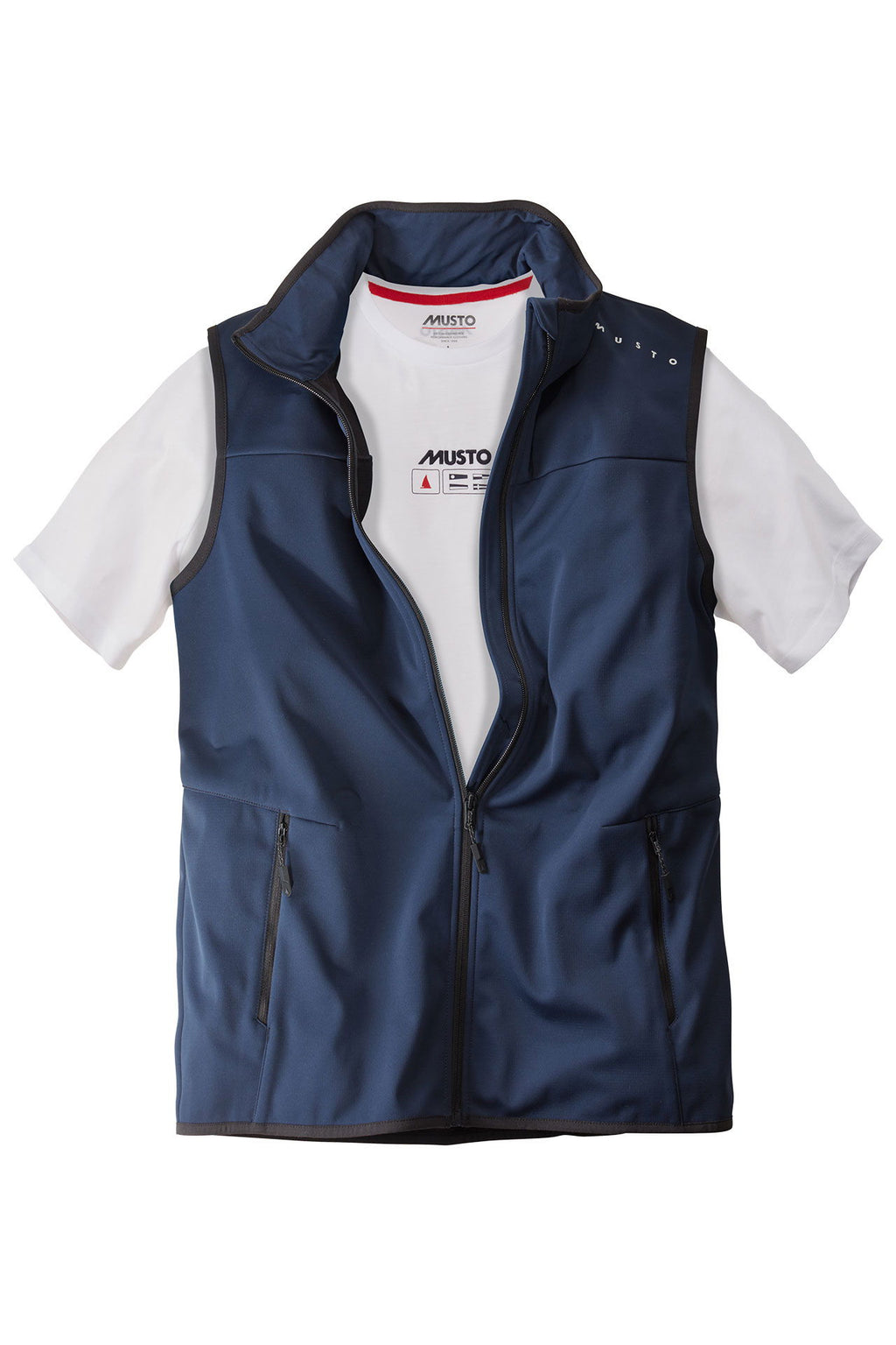 Musto EVO Crew softshellvest med DWR vannavvisende forfra